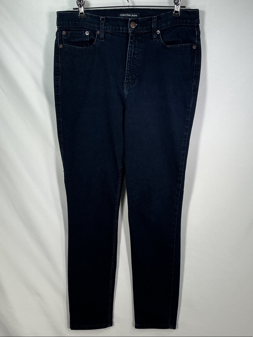 Calvin Klein High Rise Skinny Jeans Dark Blue Repreve 12